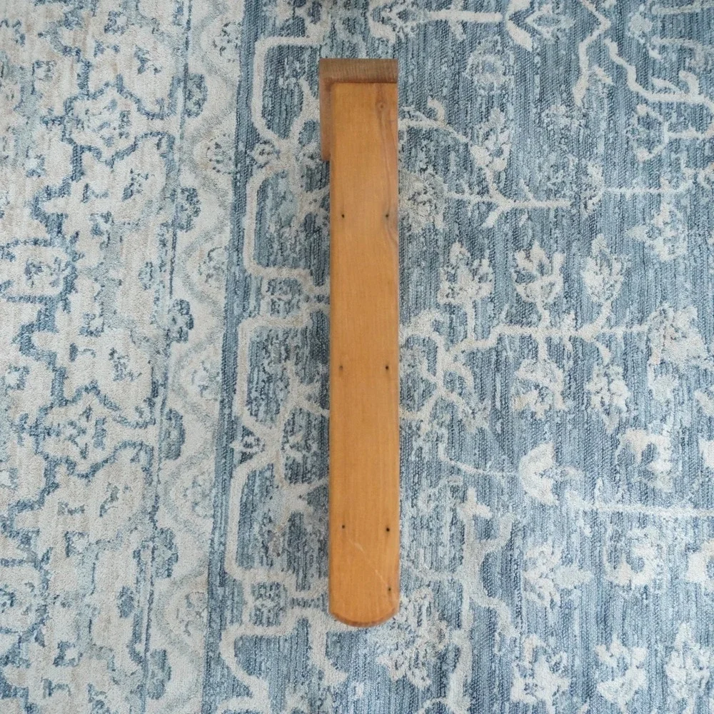 Vintage Rustic Wood Ladder Wall Shelf with Pegs Farmhouse Display Rack Brown
